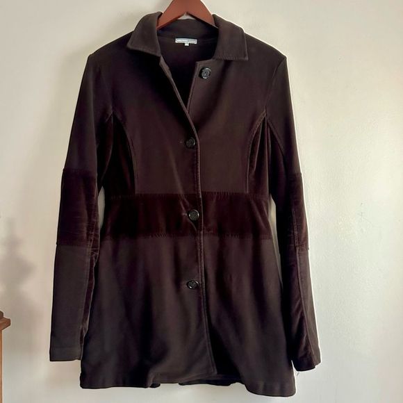 James Perse • Brown Multi-Modal‎ Longline Blazer Jacket